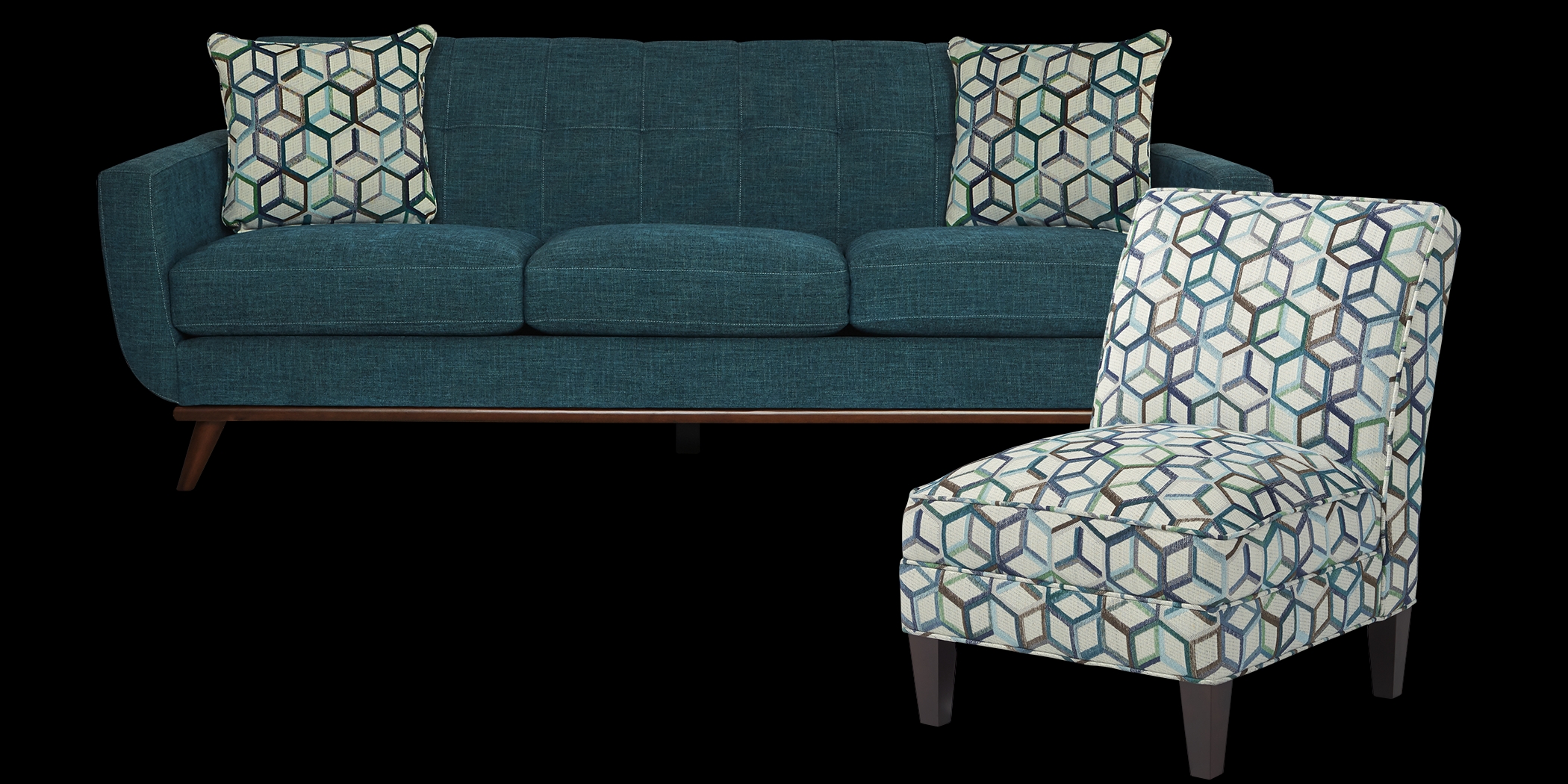 East Side Teal 2 Pc Living Room - Thumbnail - Image 1