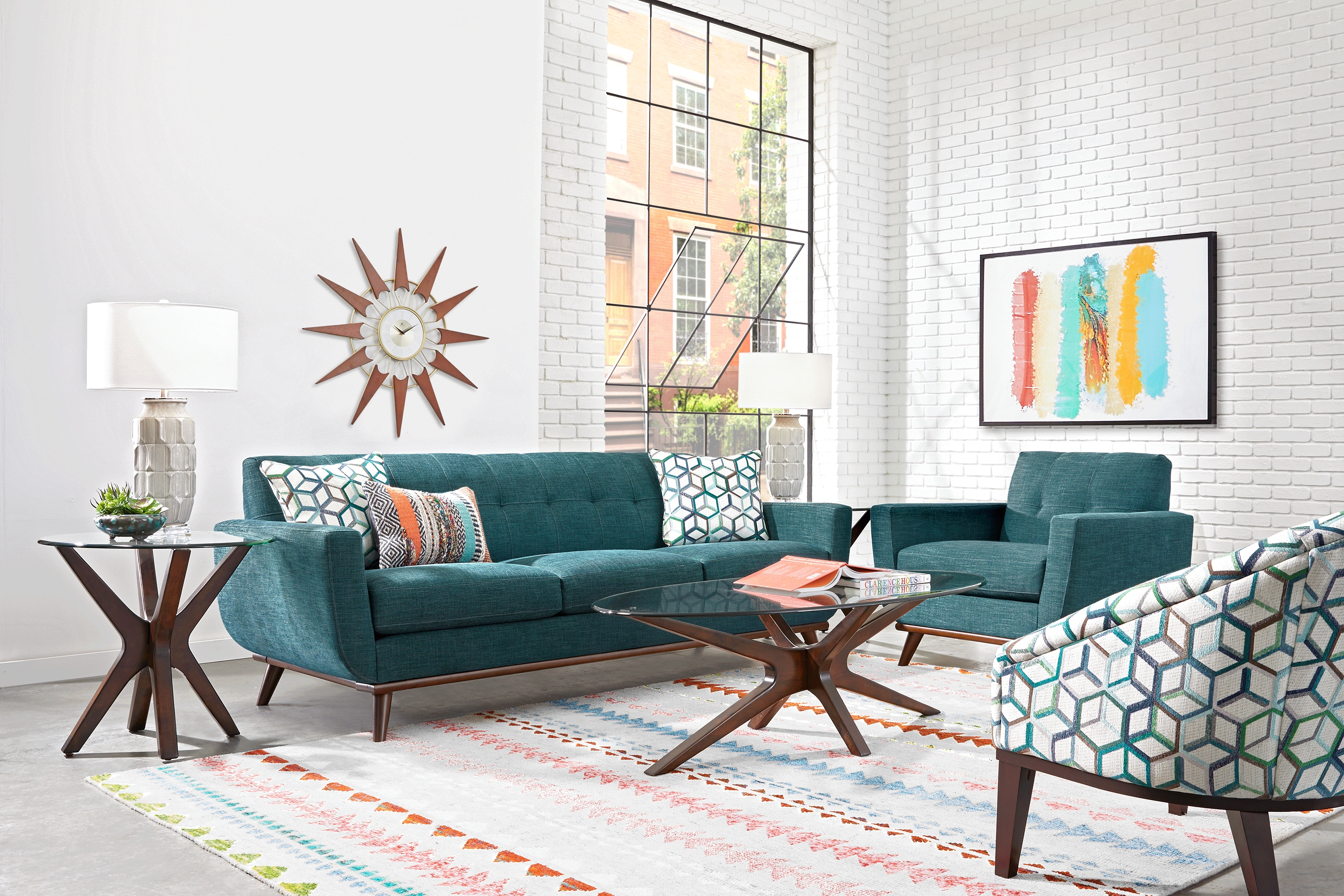 East Side Teal 3 Pc Living Room - Thumbnail - Image 1