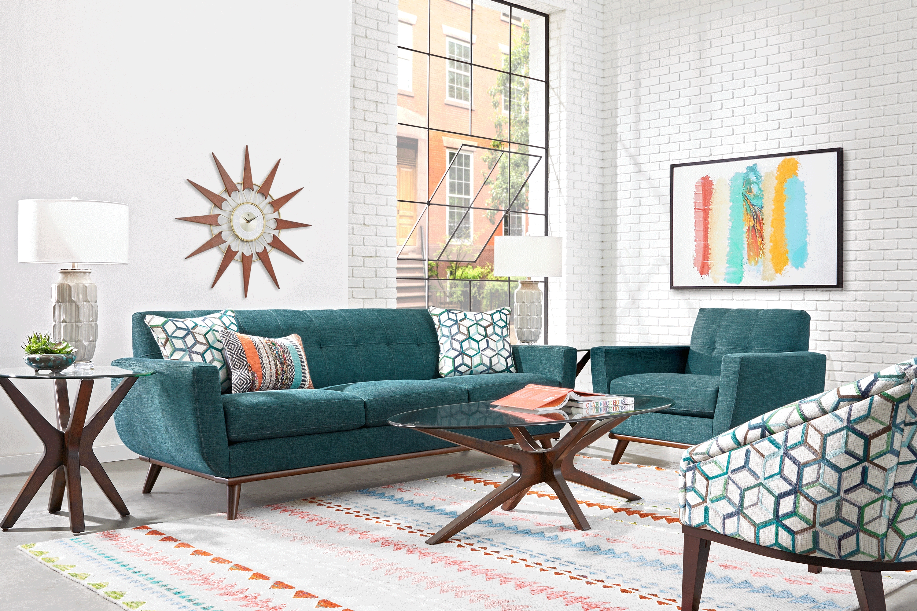 East Side Teal 3 Pc Living Room - Thumbnail - Image 1
