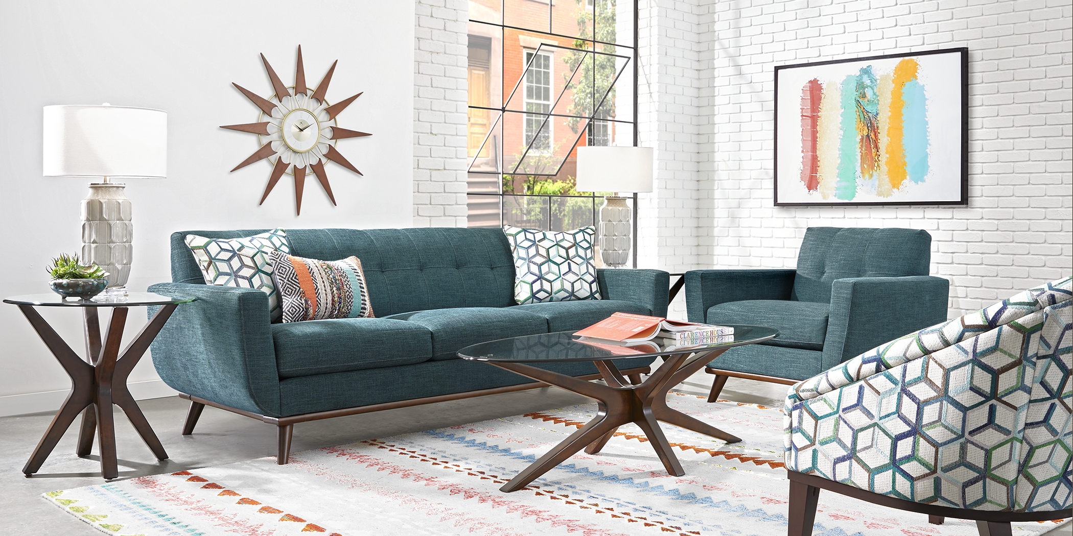 East Side Teal 5 Pc Living Room - Thumbnail - Image 1