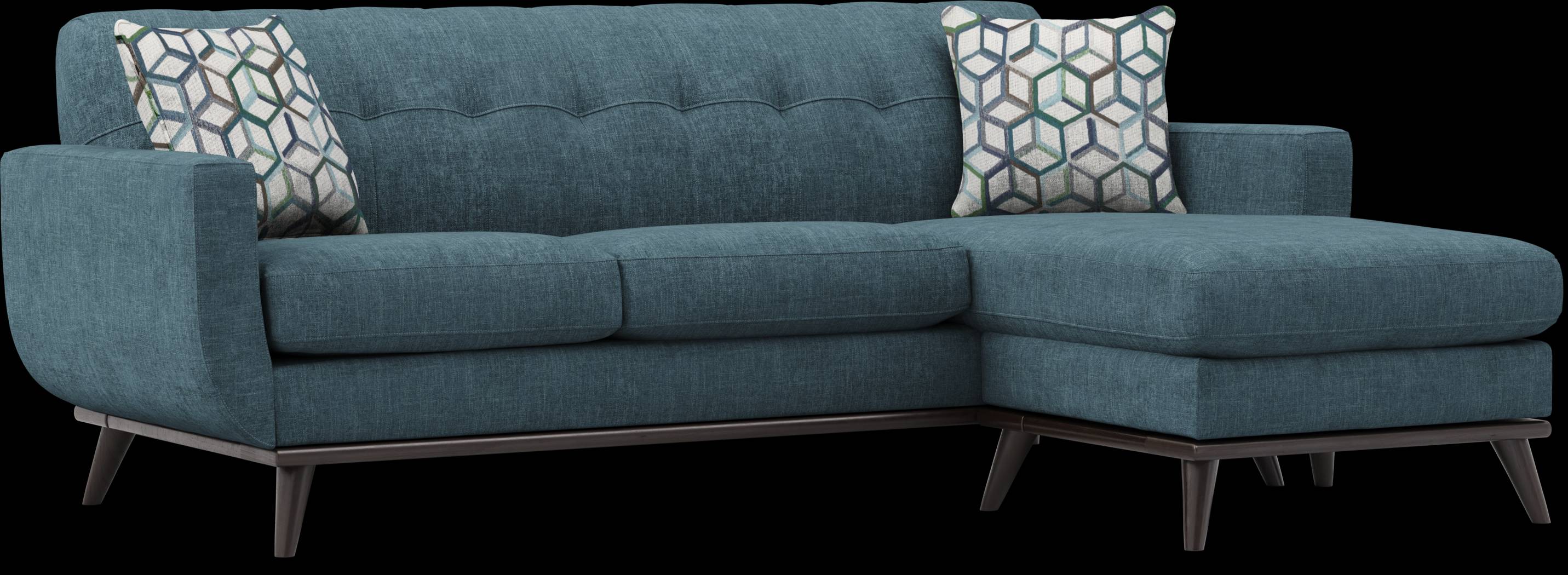 East Side Teal Chaise Sofa - Thumbnail - Image 1