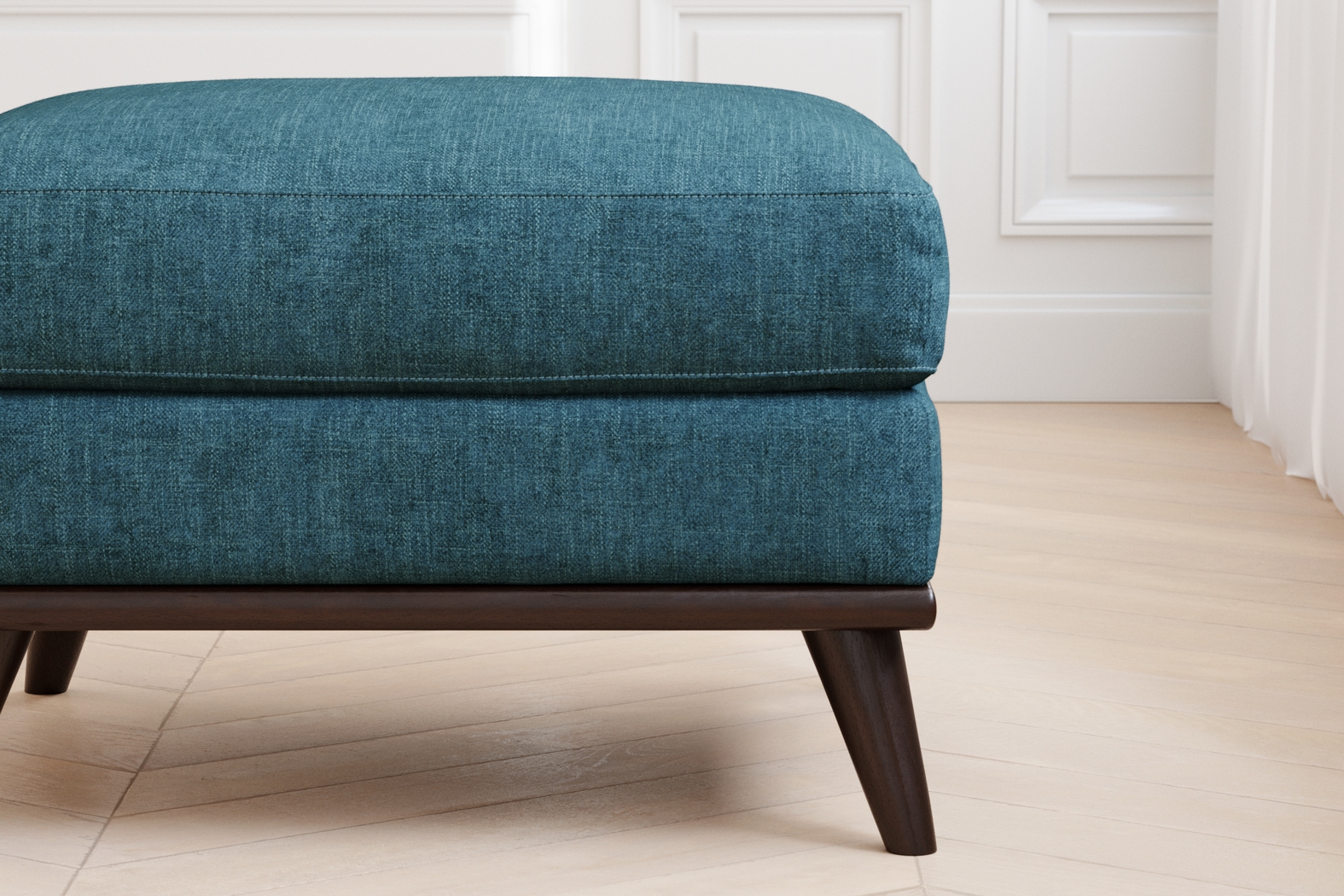 East Side Teal Ottoman - Thumbnail - Image 3