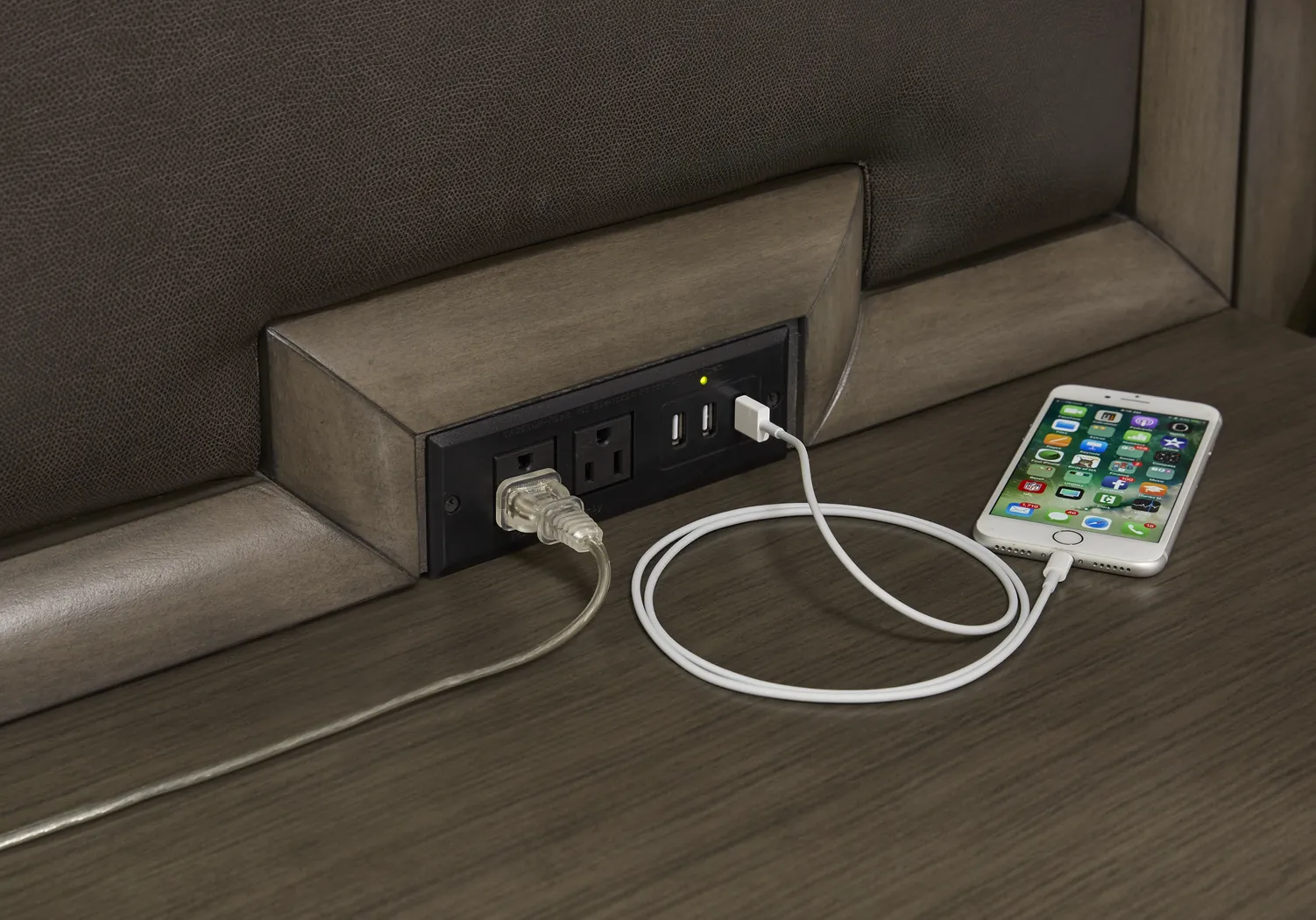 East Tower Gray 7 Pc King Panel Wall Bed with Nightstands - Thumbnail - Image 4