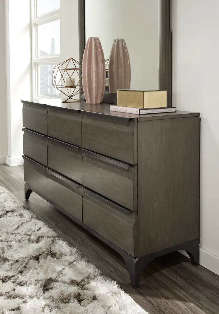 East Tower Gray 9 Pc Queen Panel Wall Bedroom - Thumbnail - Image 6