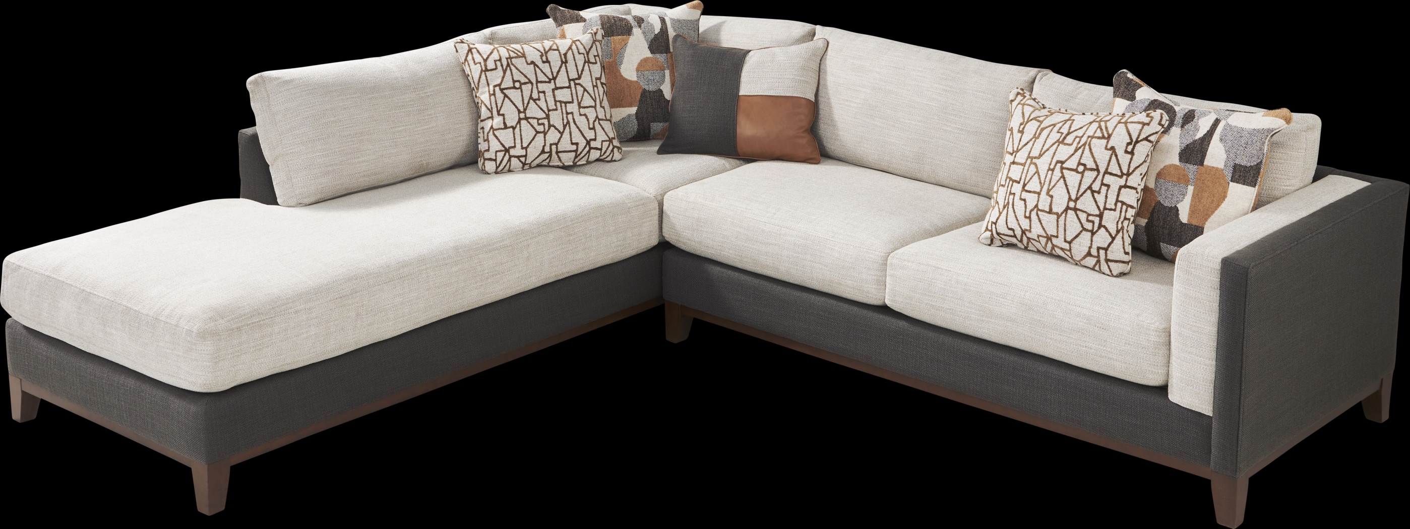 East Village Sandstone Chenille 5 Pc Sectional Living Room - Thumbnail - Image 3