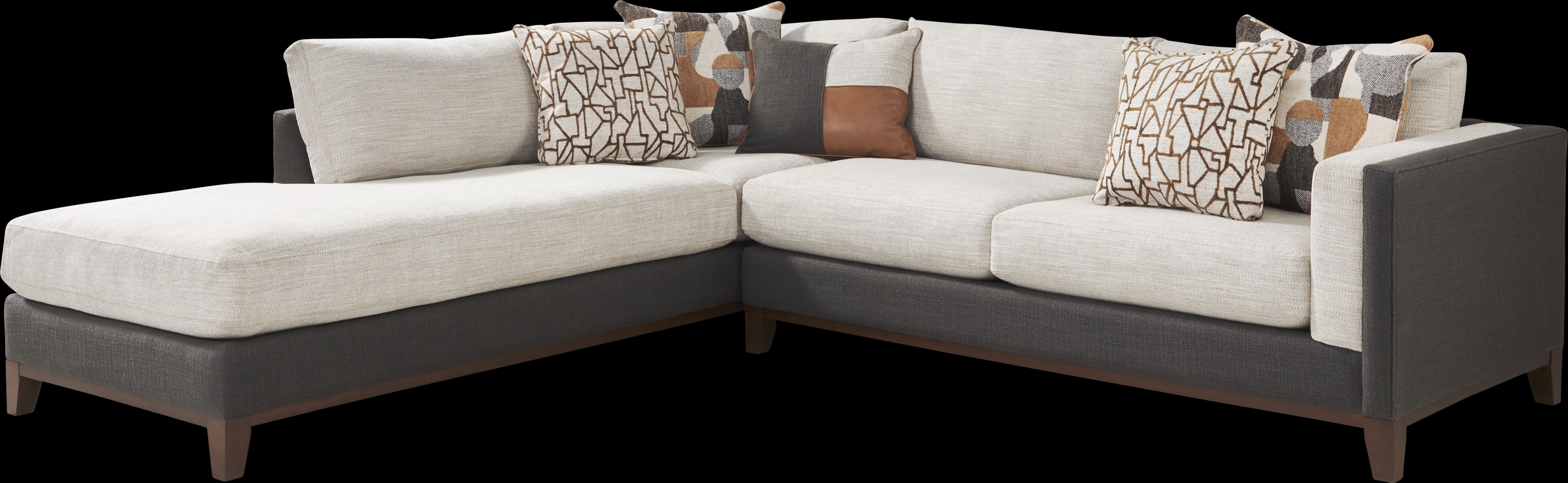 East Village Sandstone Chenille 5 Pc Sectional Living Room - Thumbnail - Image 2