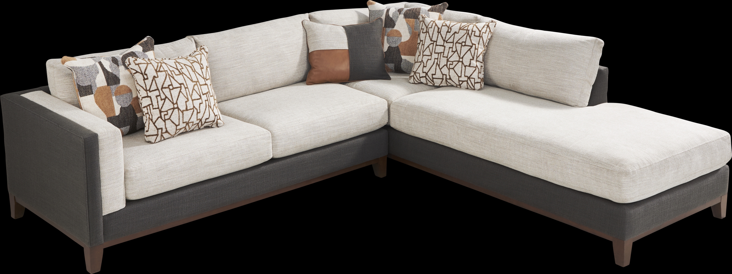 East Village Sandstone Chenille 6 Pc Sectional Living Room - Thumbnail - Image 3