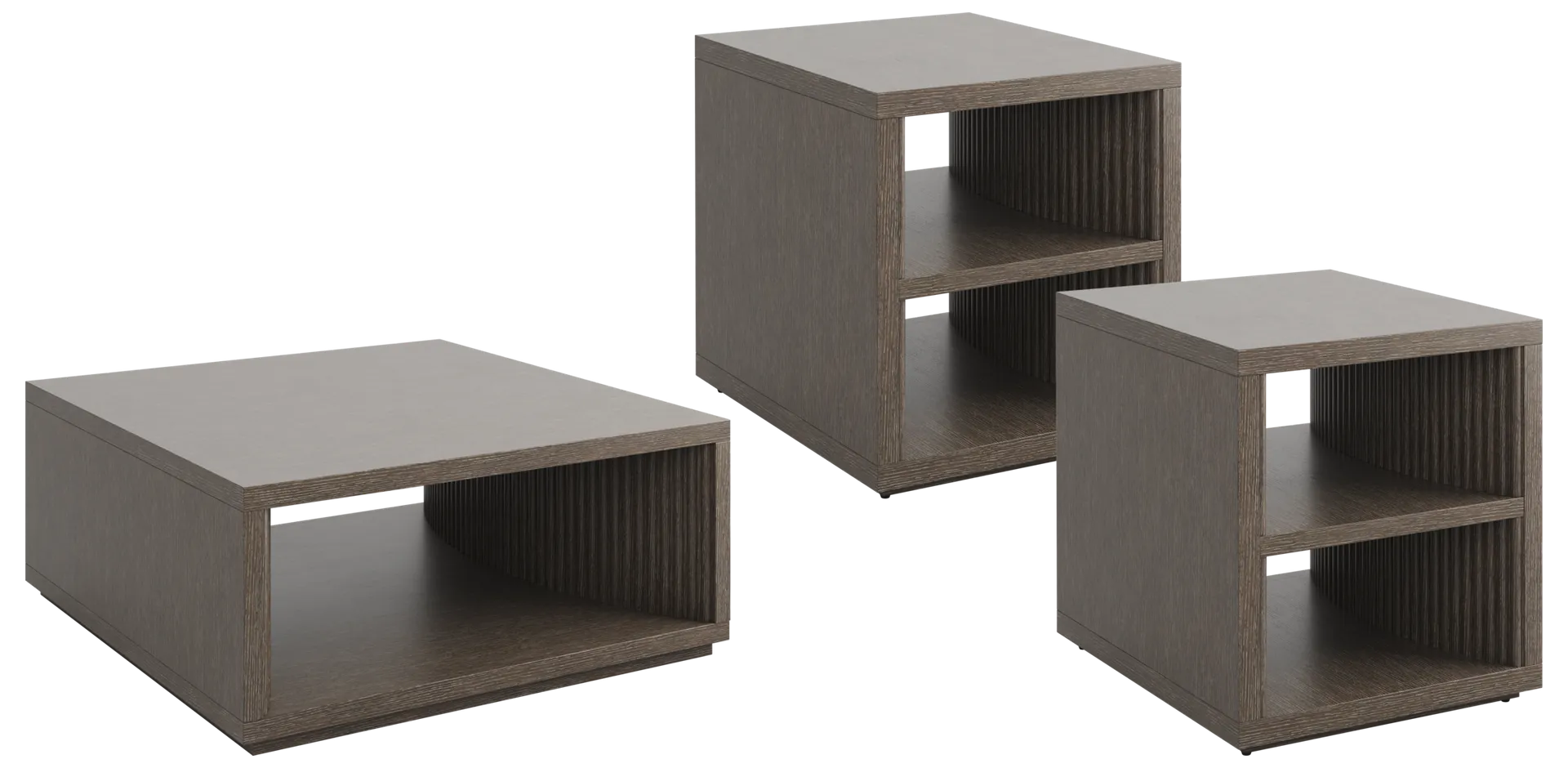 brown 3 pc table set