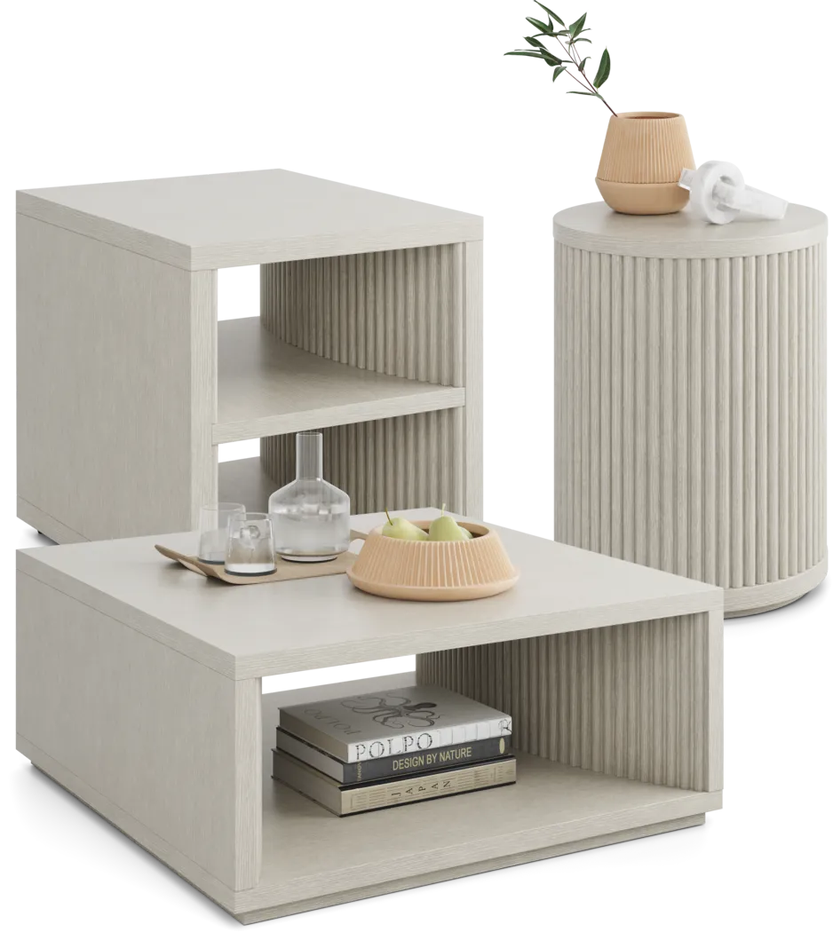 Eastchester White 3 Pc Table Set - Thumbnail - Image 1