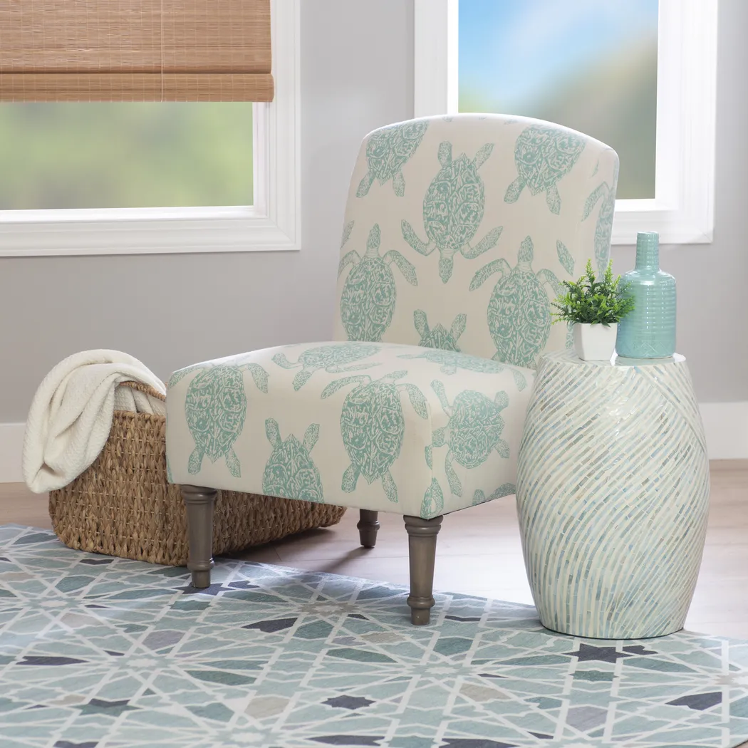 Eastchill Teal Accent Chair - Thumbnail - Image 2