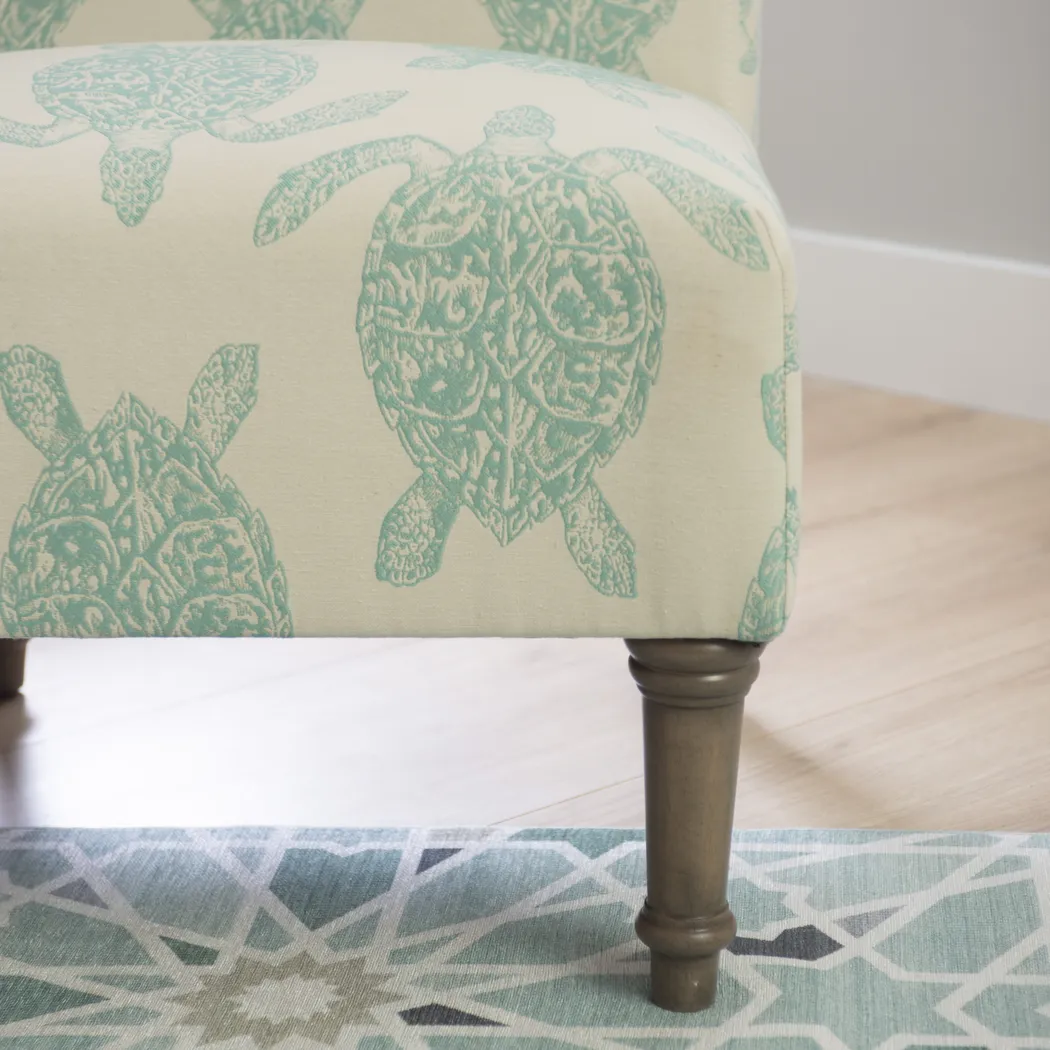 Eastchill Teal Accent Chair - Thumbnail - Image 7