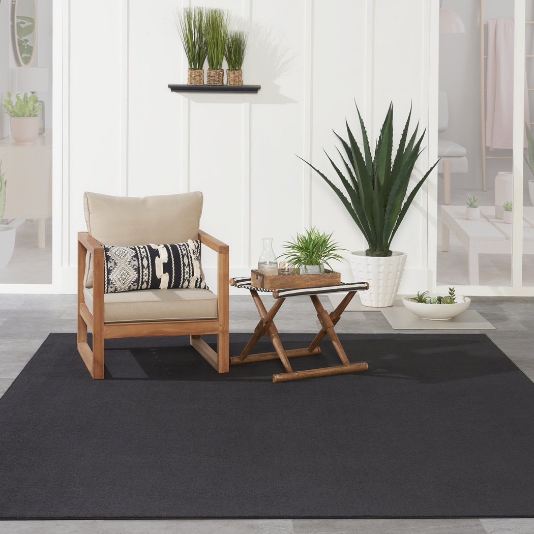 Easthagen Black 8' x 10' Indoor/Outdoor Rug - Thumbnail - Image 2