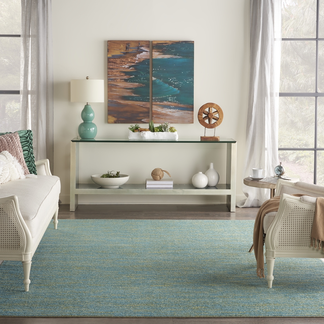 Easthagen Blue/Green 8' x 10' Indoor/Outdoor Rug - Thumbnail - Image 3
