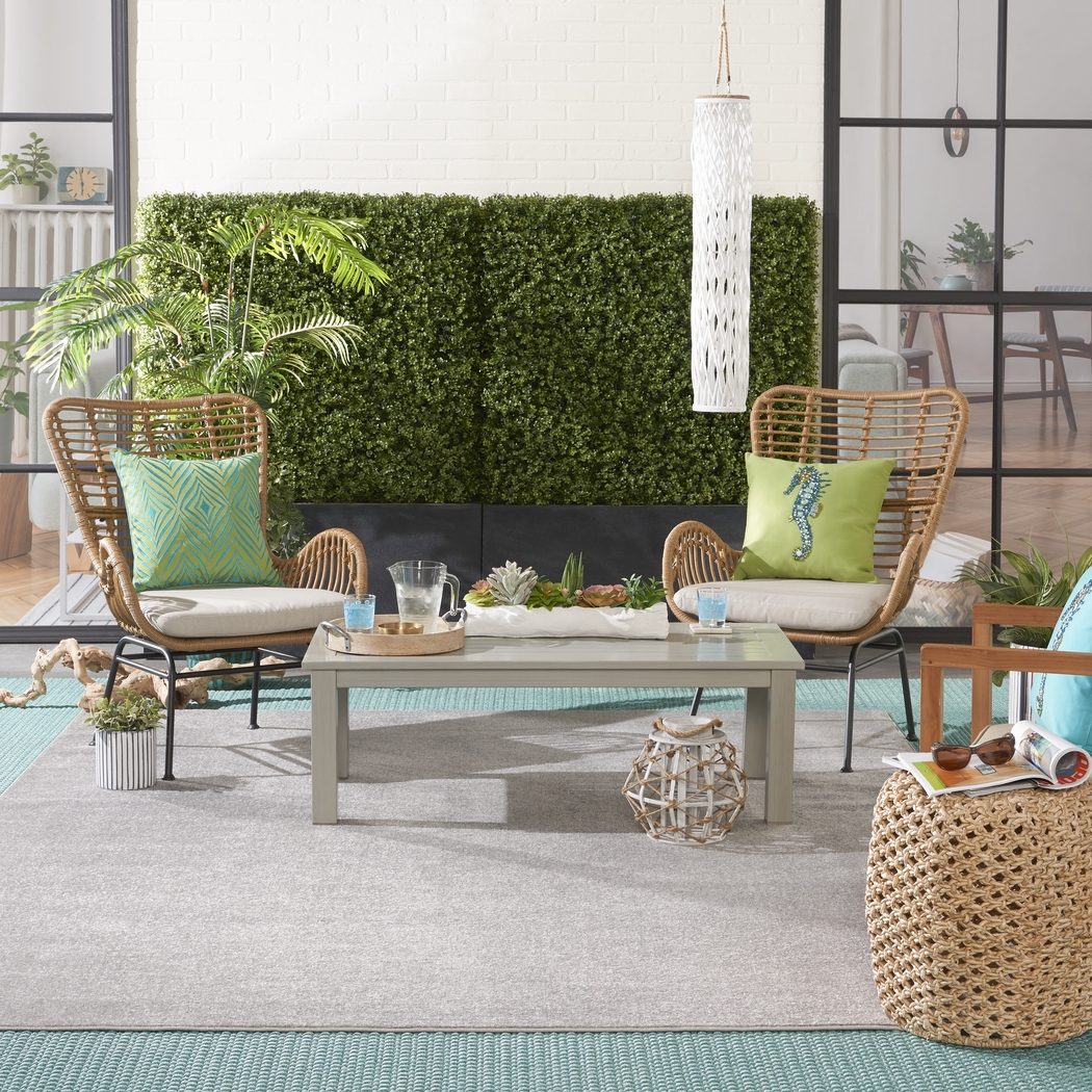 Easthagen Gray 8' x 10' Indoor/Outdoor Rug - Thumbnail - Image 2