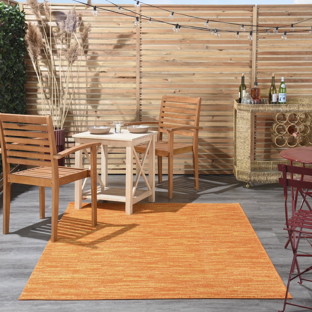Easthagen Orange 5' x 7' Indoor/Outdoor Rug - Thumbnail - Image 2