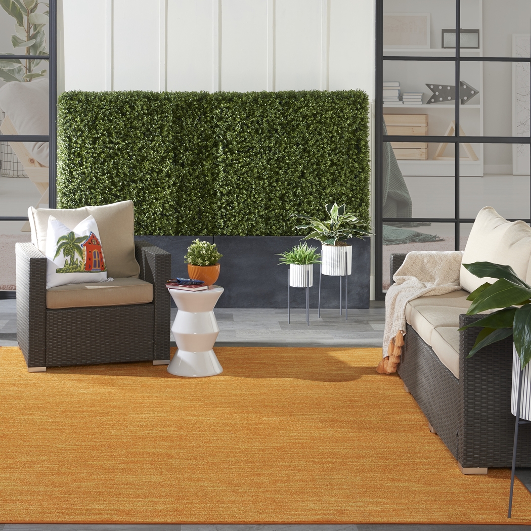 Easthagen Orange 8' x 10' Indoor/Outdoor Rug - Thumbnail - Image 2