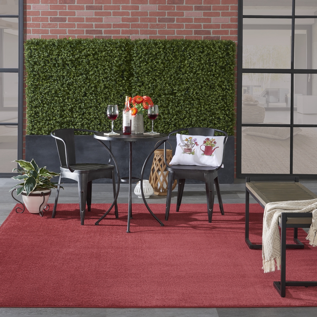 Easthagen Red 8' x 10' Indoor/Outdoor Rug - Thumbnail - Image 2