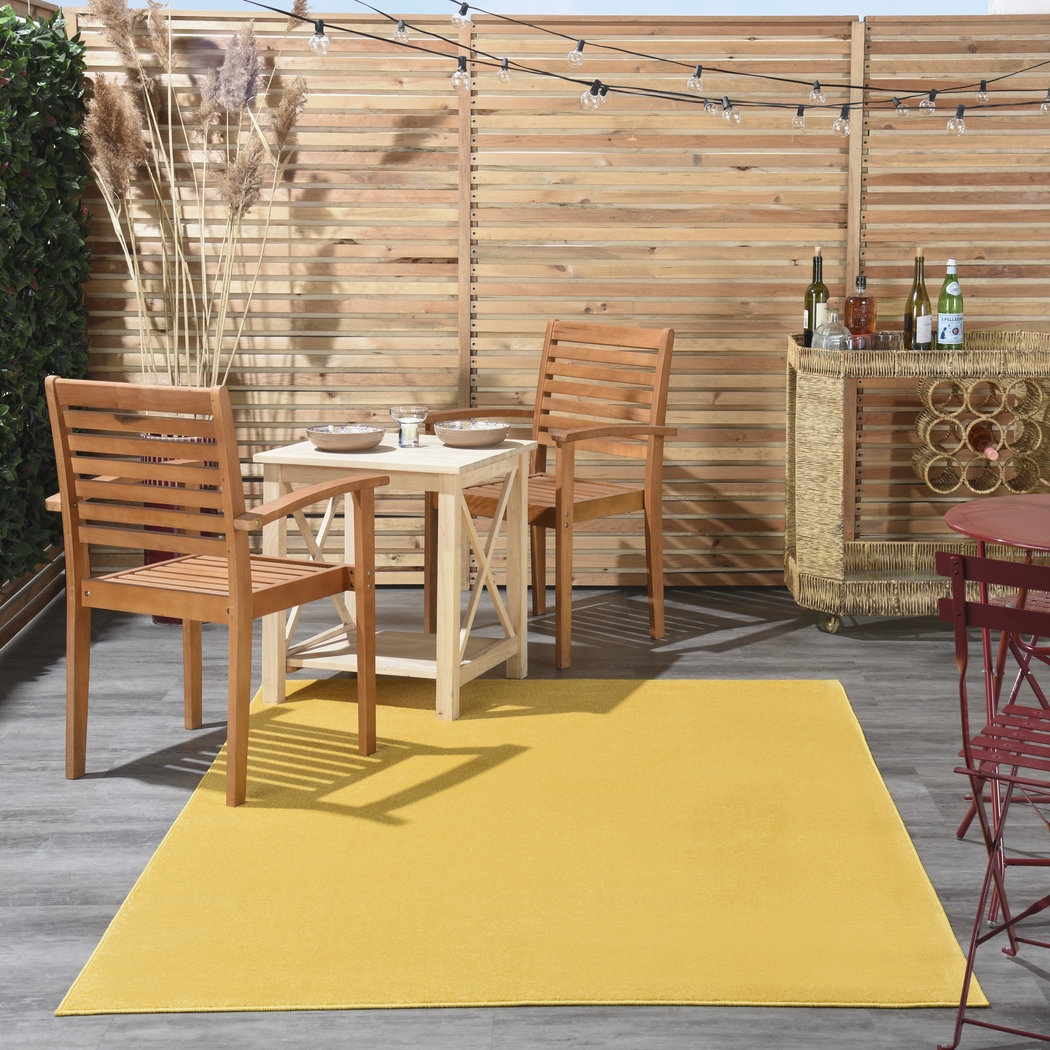 Easthagen Yellow 5' x 7' Indoor/Outdoor Rug - Thumbnail - Image 2