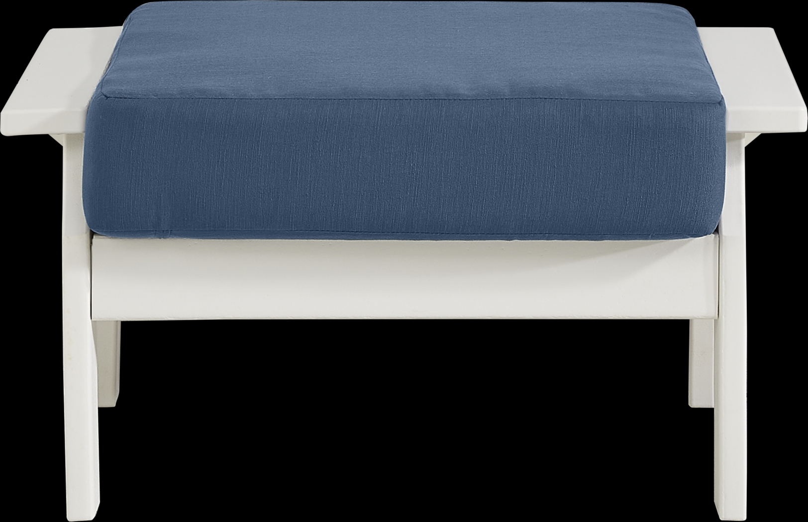 Eastlake White Ottoman with Ocean Cushion - Thumbnail - Image 1