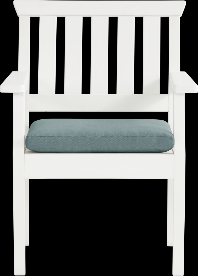 Eastlake White 7 Pc 71 in. Rectangle Outdoor Dining Set with Breeze Cushions - Thumbnail - Image 5