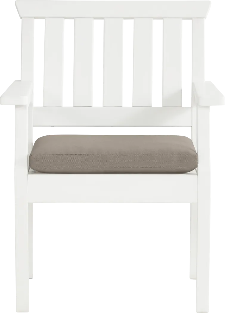 Eastlake White 7 Pc 71 in. Rectangle Outdoor Dining Set with Mushroom Cushions - Thumbnail - Image 5