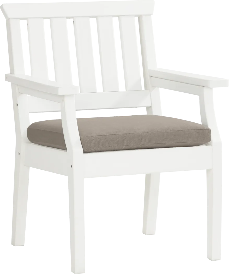 Eastlake White 7 Pc 71 in. Rectangle Outdoor Dining Set with Mushroom Cushions - Thumbnail - Image 4