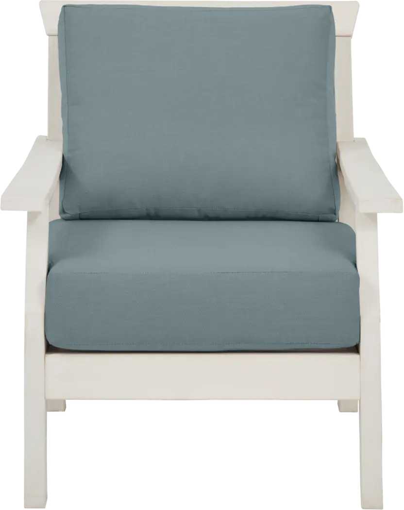 Eastlake White 4 Pc Outdoor Loveseat Seating Set with Breeze Cushions - Thumbnail - Image 5