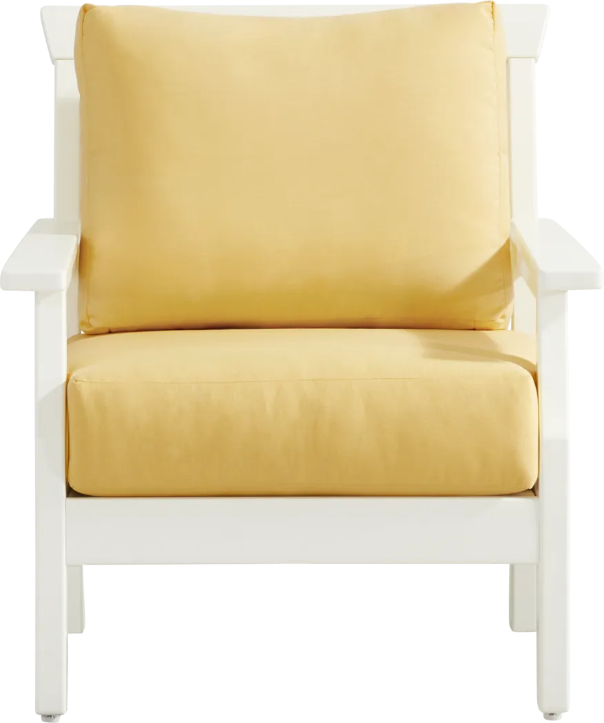 Eastlake White 4 Pc Outdoor Seating Set with Buttercup Cushions - Thumbnail - Image 7