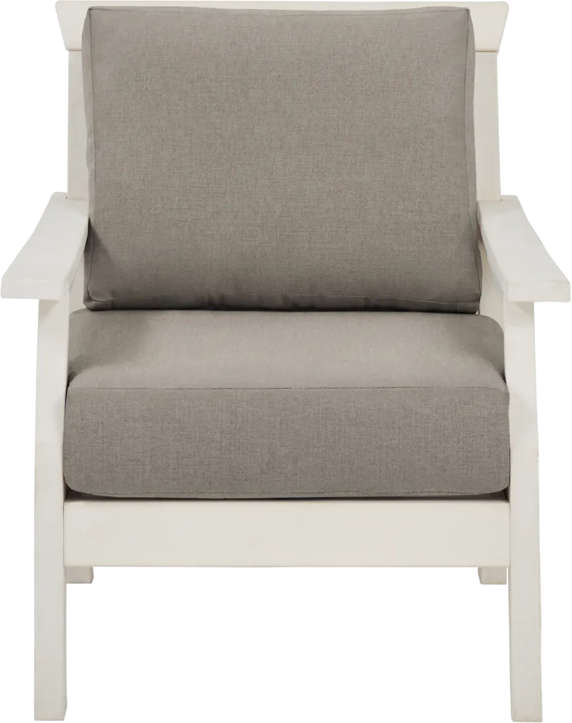 Eastlake White 4 Pc Outdoor Seating Set with Mushroom Cushions - Thumbnail - Image 5