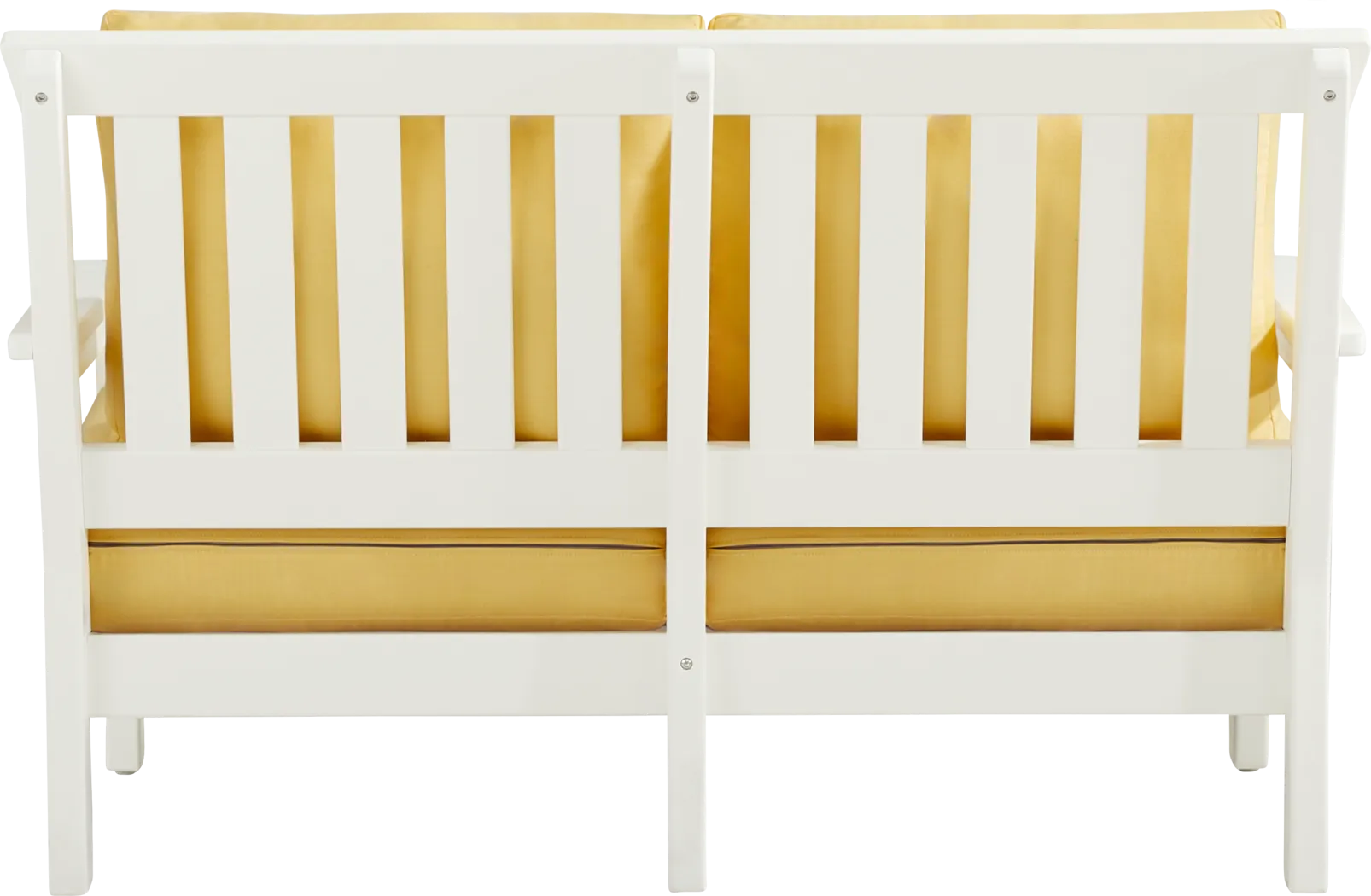 Eastlake White Outdoor Loveseat with Buttercup Cushions - Thumbnail - Image 3
