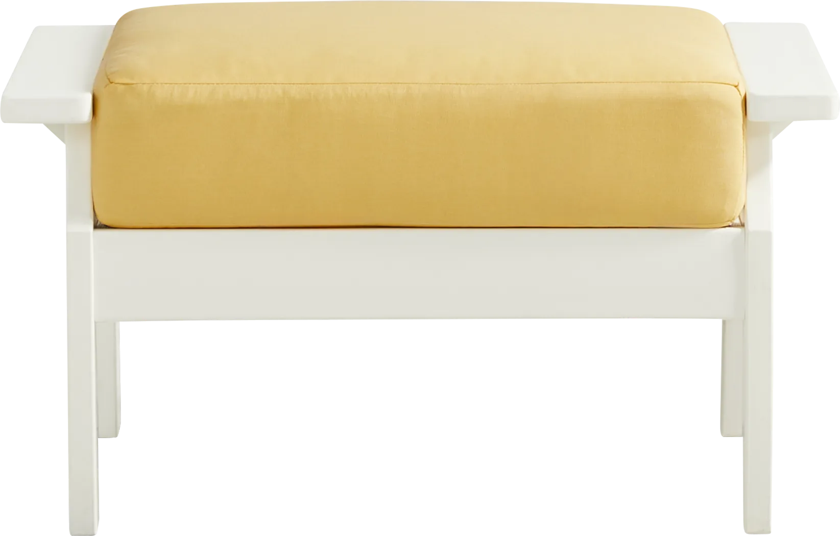 Eastlake White Outdoor Ottoman with Buttercup Cushion - Thumbnail - Image 2