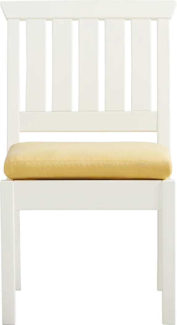 Eastlake White 5 Pc 71 in. Rectangle Outdoor Dining Set with Buttercup Cushions - Thumbnail - Image 5