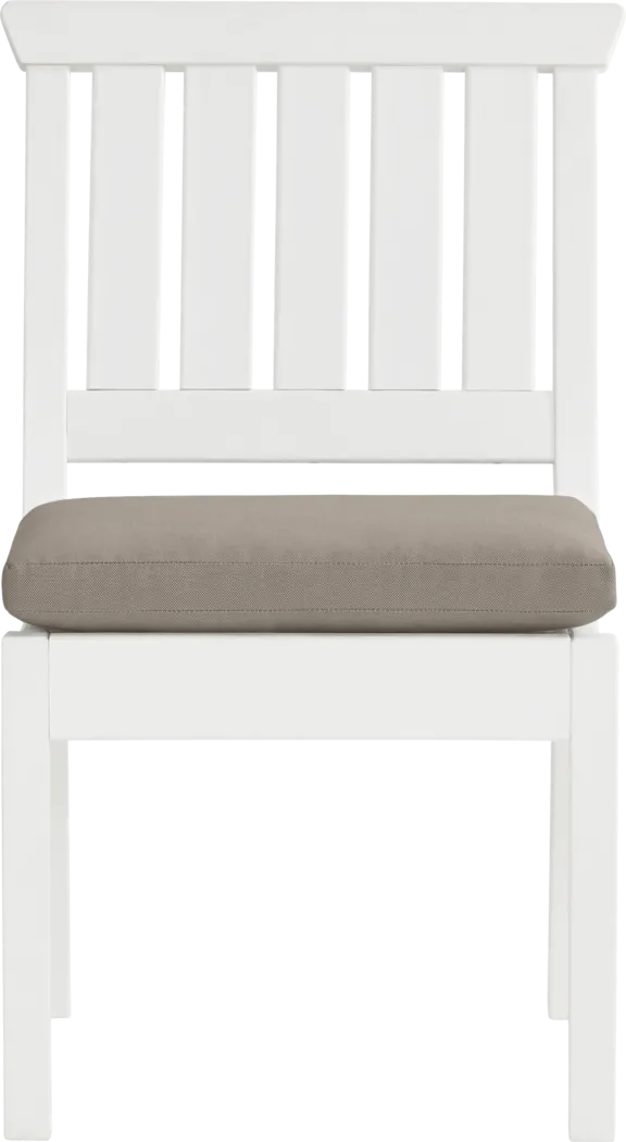 Eastlake White 5 Pc 71 in. Rectangle Outdoor Dining Set with Mushroom Cushions - Thumbnail - Image 5