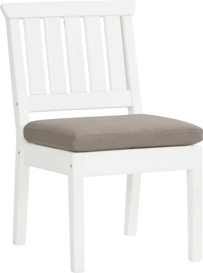 Eastlake White 5 Pc 71 in. Rectangle Outdoor Dining Set with Mushroom Cushions - Thumbnail - Image 4