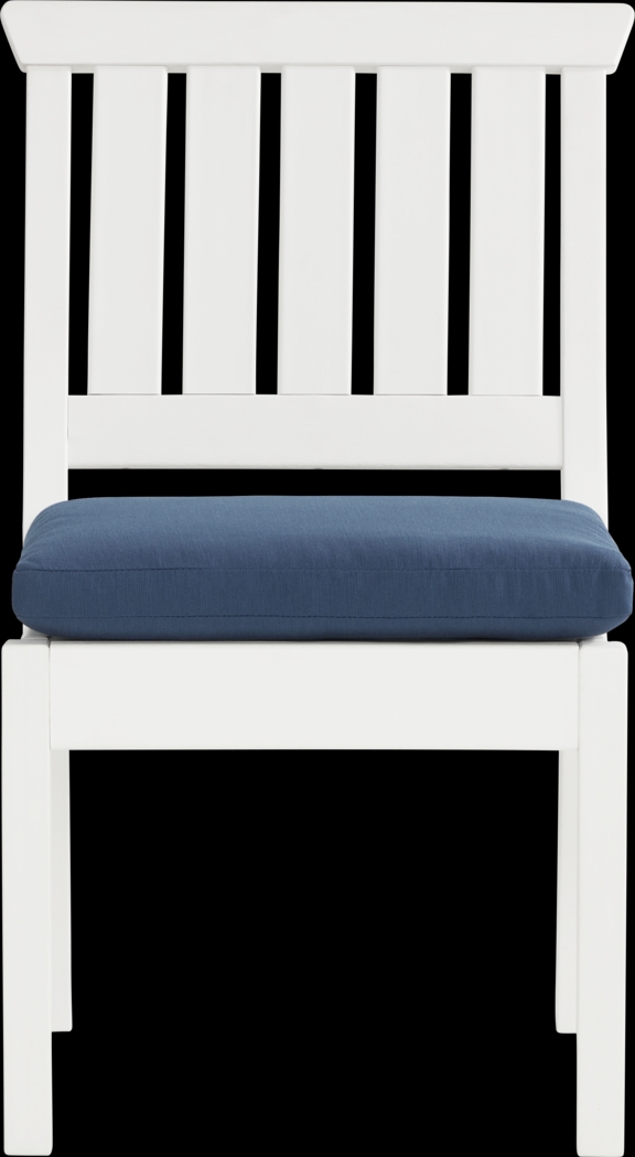 Eastlake White 7 Pc 71 in. Rectangle Outdoor Dining Set with Ocean Cushions - Thumbnail - Image 5