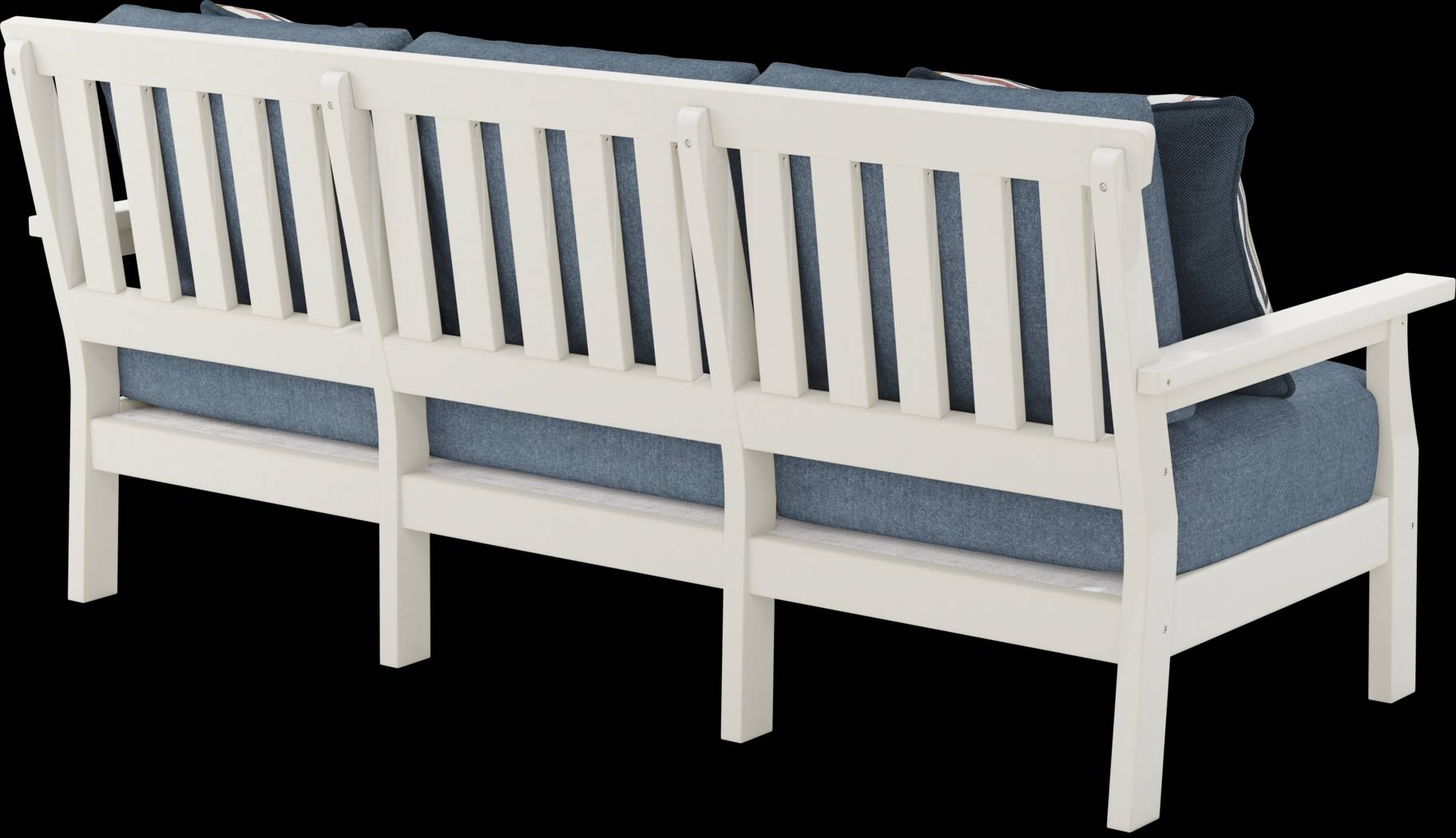 Eastlake White Outdoor Sofa with Agean Cushions - Thumbnail - Image 4