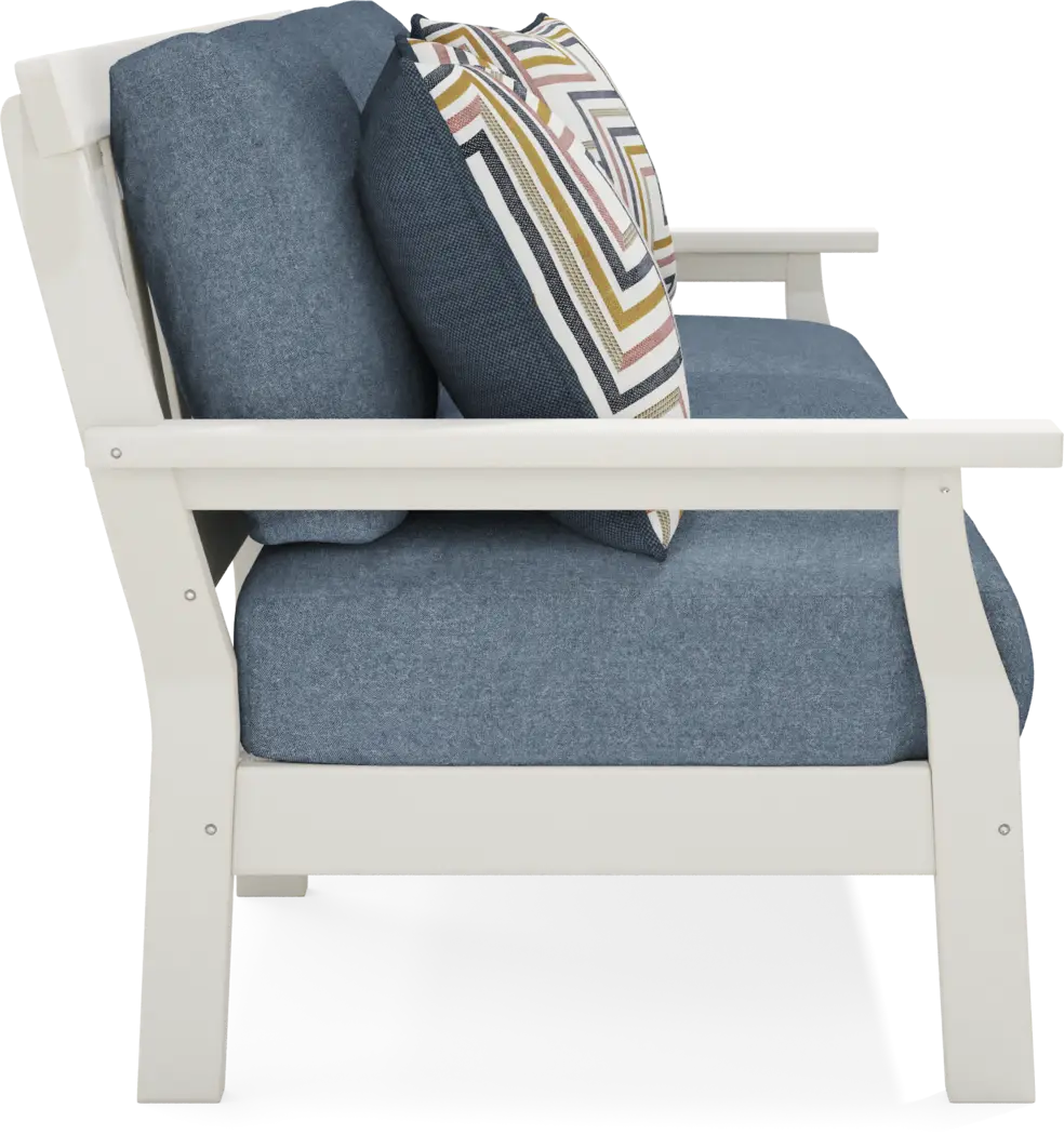 Eastlake White Outdoor Sofa with Agean Cushions - Image 5