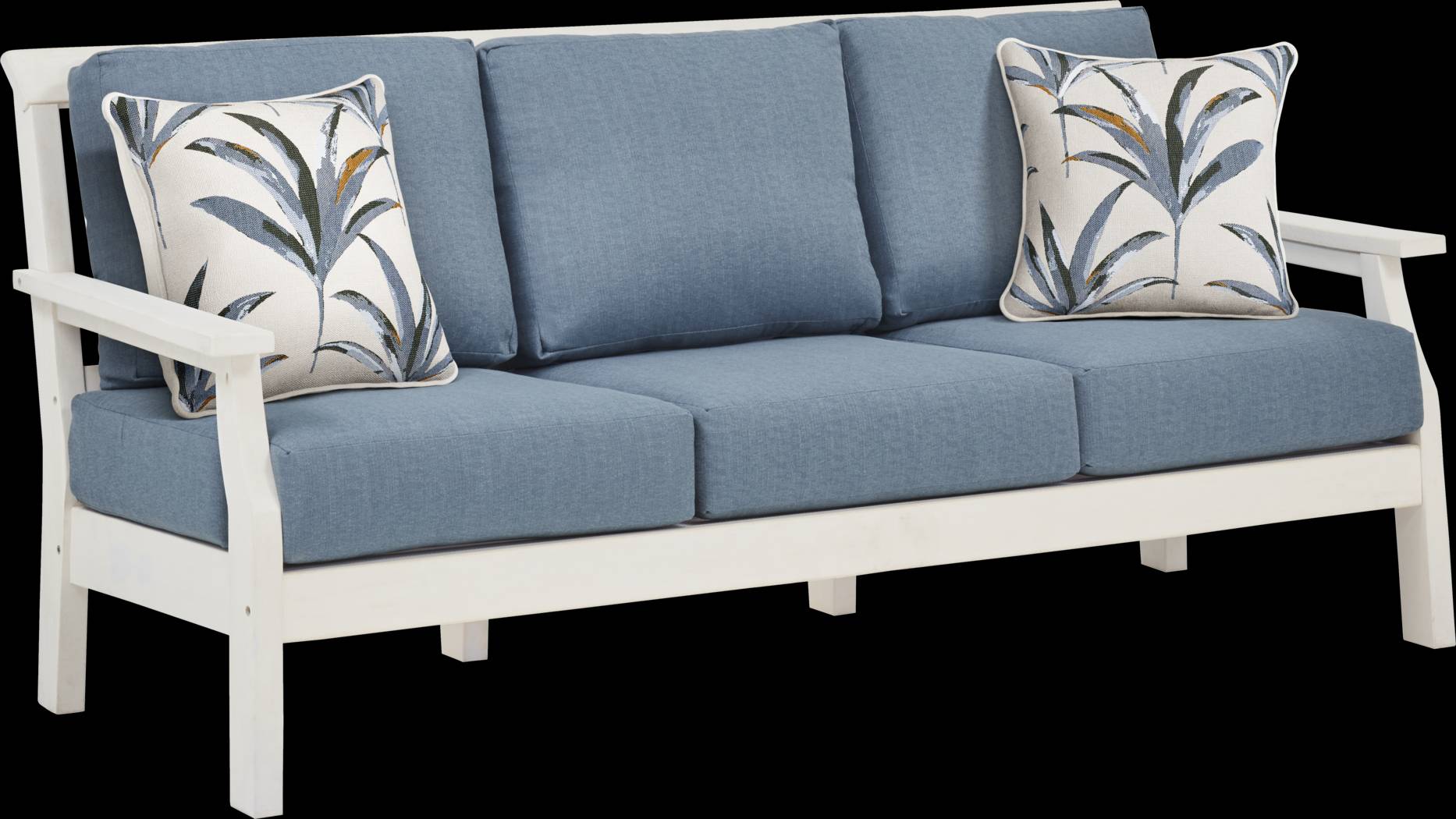 Eastlake White Outdoor Sofa with Agean Cushions - Thumbnail - Image 3