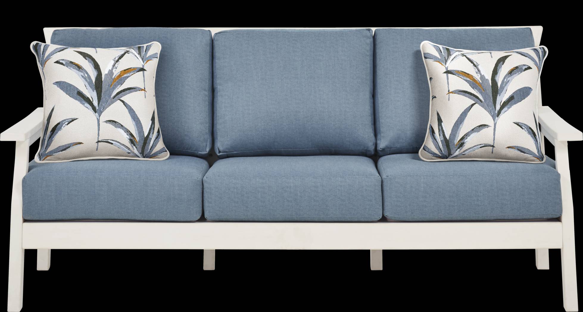 Eastlake White Outdoor Sofa with Agean Cushions - Thumbnail - Image 1