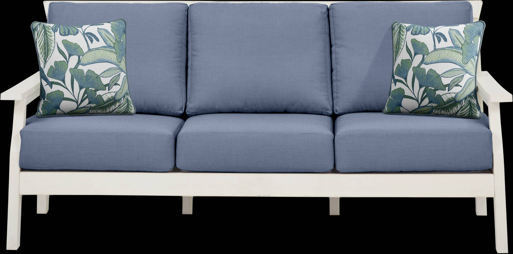 Eastlake White 4 Pc Outdoor Seating Set with Blueberry Cushions - Thumbnail - Image 2