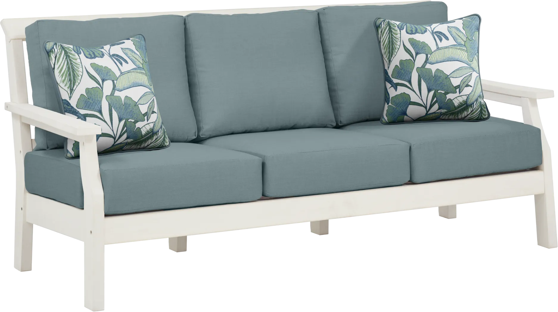 Eastlake White 3 Pc Outdoor Seating Set with Breeze Cushions - Thumbnail - Image 3