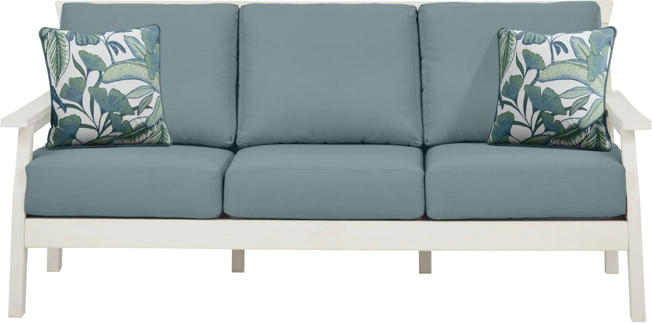 Eastlake White 3 Pc Outdoor Seating Set with Breeze Cushions - Thumbnail - Image 2