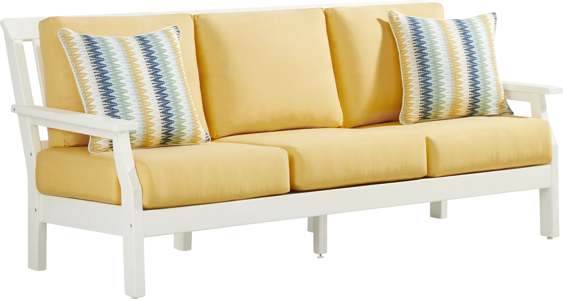 Eastlake White 4 Pc Outdoor Seating Set with Buttercup Cushions - Thumbnail - Image 3