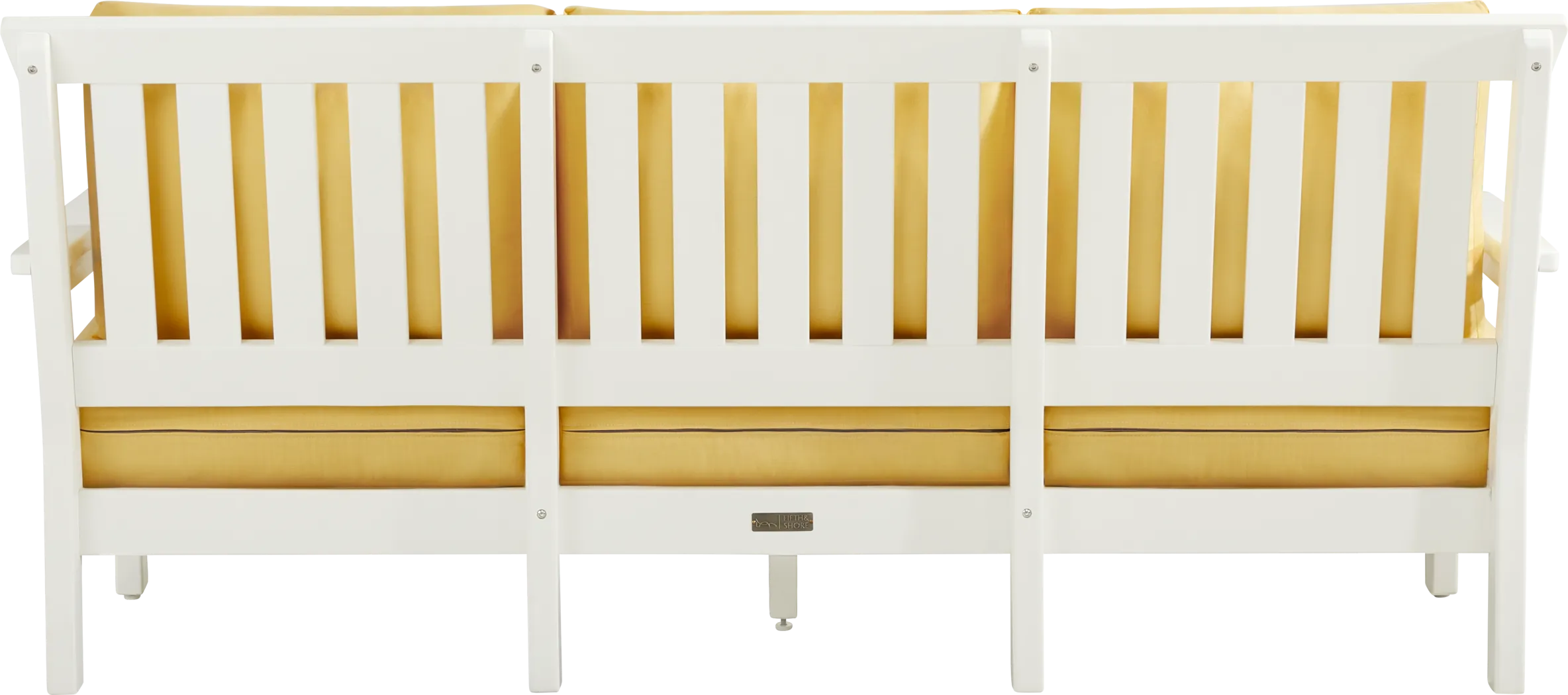 Eastlake White 4 Pc Outdoor Seating Set with Buttercup Cushions - Thumbnail - Image 4