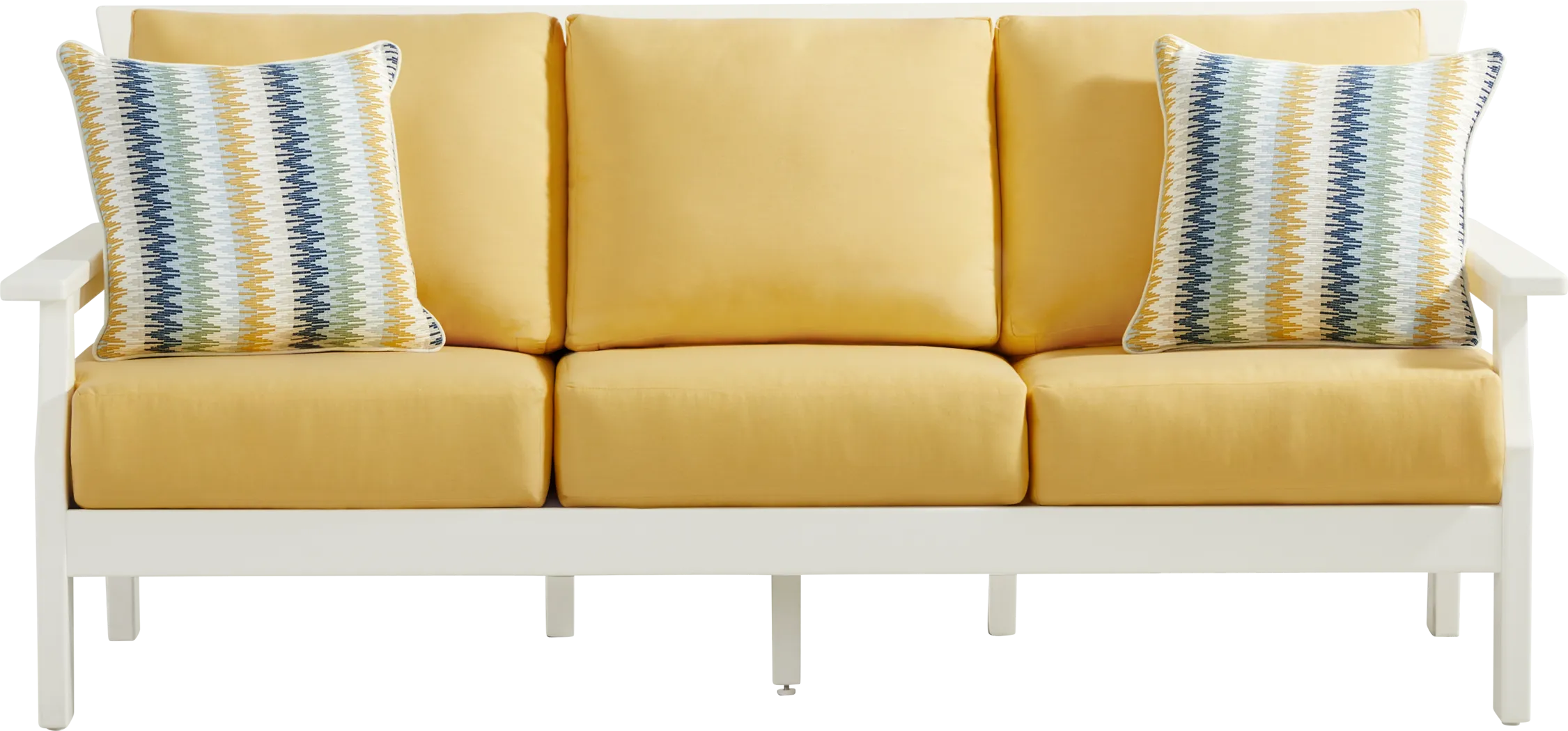 Eastlake White 4 Pc Outdoor Seating Set with Buttercup Cushions - Thumbnail - Image 2