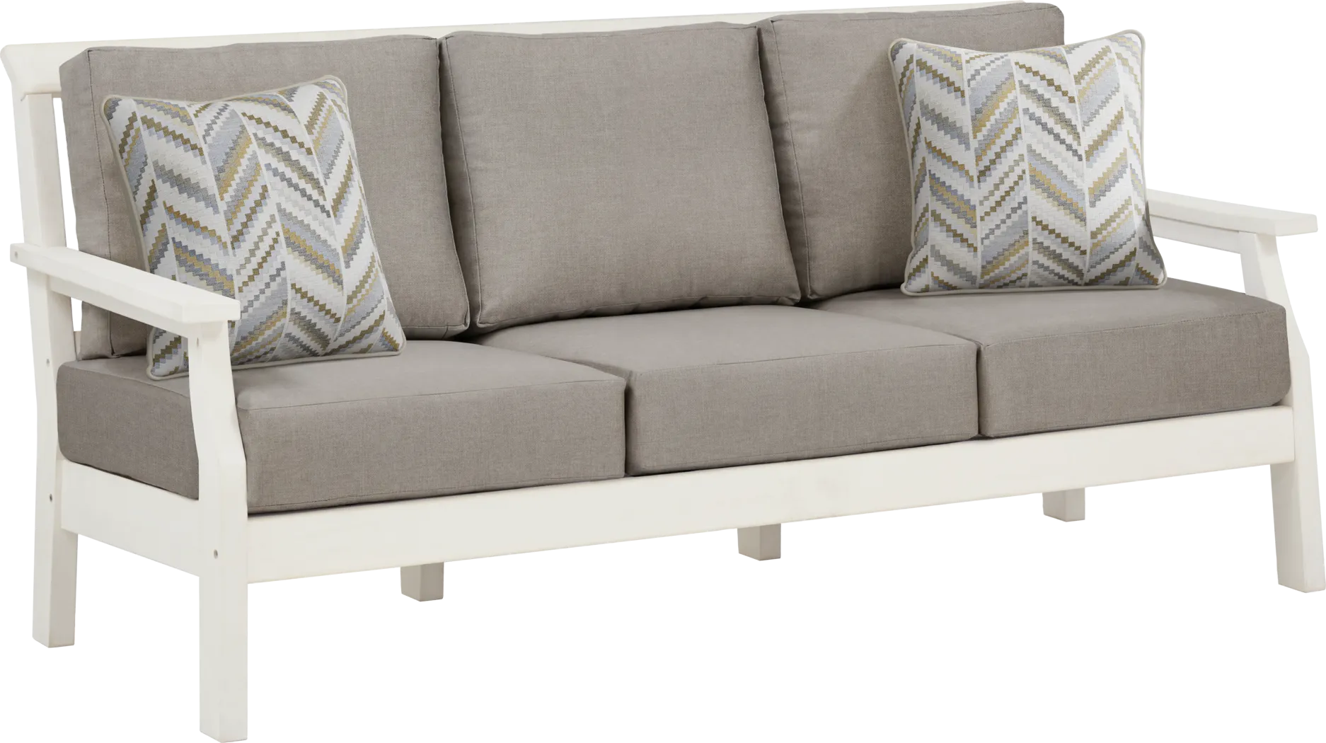 Eastlake White 4 Pc Outdoor Seating Set with Mushroom Cushions - Thumbnail - Image 3