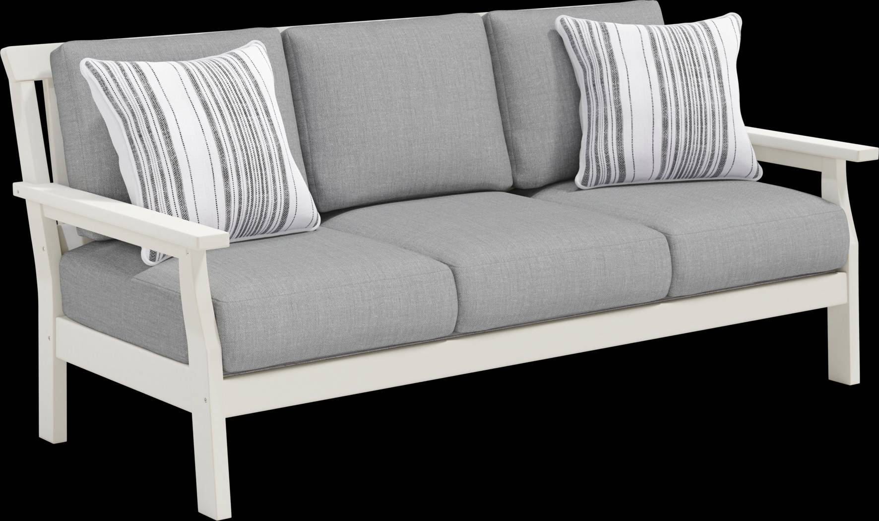 Eastlake White 4 Pc Outdoor Seating Set with Pewter Cushions - Thumbnail - Image 3