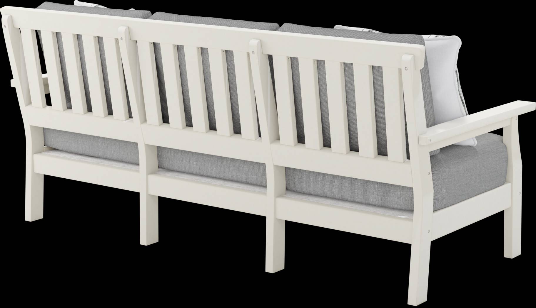 Eastlake White 4 Pc Outdoor Seating Set with Pewter Cushions - Thumbnail - Image 4