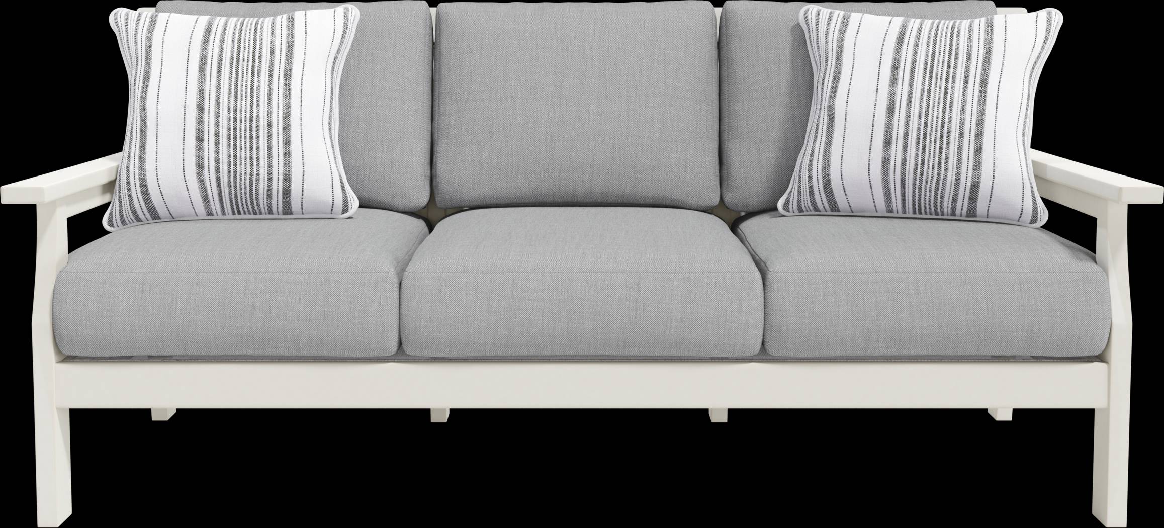 Eastlake White 4 Pc Outdoor Seating Set with Pewter Cushions - Thumbnail - Image 2