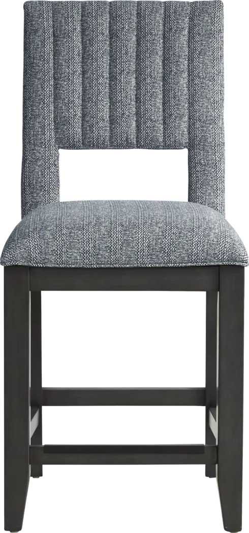 Eastleigh Charcoal 5 Pc Counter Height Dining Room with Blue Stools - Thumbnail - Image 5